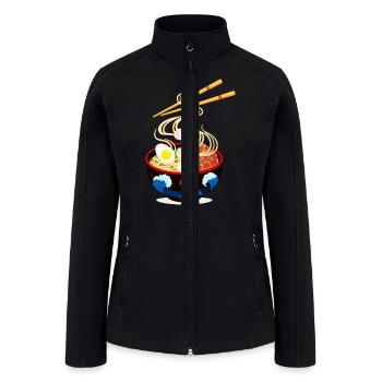 Japanses Ramen Noodles Bowl Ramen Bowl Restaurant - Women’s Soft Shell Jacket - black - Front