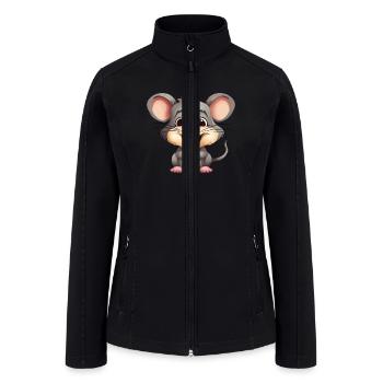 Cute Cuddly Mouse For Nature Rodent Lovers - Women’s Soft Shell Jacket - black - Front