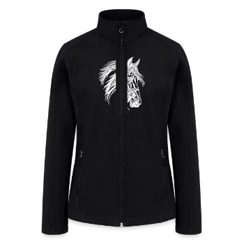 Racy Horse With Mane Horse Dressage Equestrian - Women’s Soft Shell Jacket - black - Front