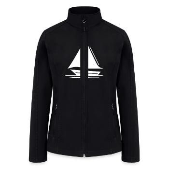 Small Sailing Boat With Set Sails - Women’s Soft Shell Jacket - black - Front