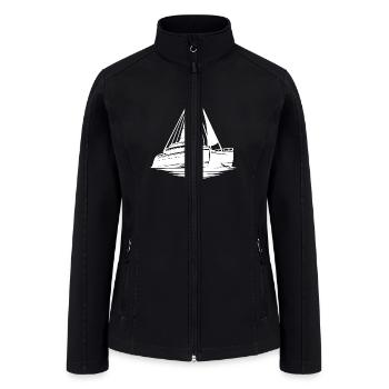 Sport Catamaran Large Sailing Boat With Sails - Women’s Soft Shell Jacket - black - Front