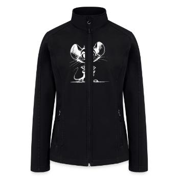 Cute Children's Pencil Mouse With Big Ears - Women’s Soft Shell Jacket - black - Front