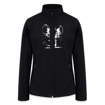 Cute Children's Mouse With Big Eyes And Ears - Women’s Soft Shell Jacket - black - Front