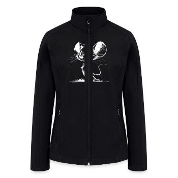 Cute Children's Mouse With Huge Eyes And Ears - Women’s Soft Shell Jacket - black - Front