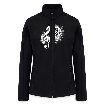 Music Notes Whirl Away With Clef - Women’s Soft Shell Jacket - black - Front