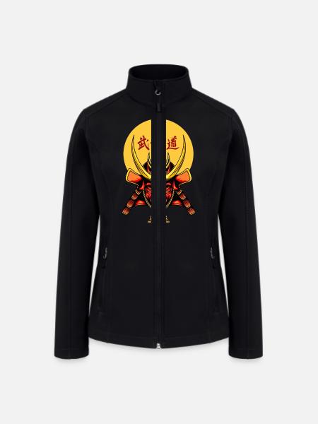 Japanese samurai warrior devil mask - Women’s Soft Shell Jacket - black