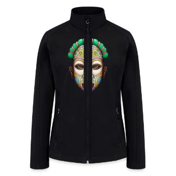 benin mask - Women’s Soft Shell Jacket - black - Front