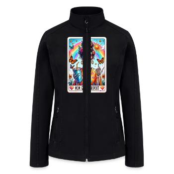 mom group dropout funny skeleton tarot - Women’s Soft Shell Jacket - black - Front