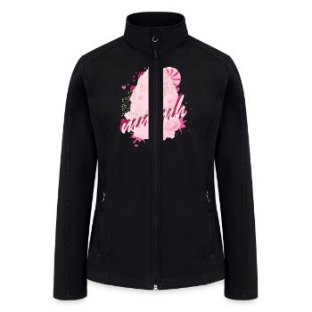 Cotton candy motif with heart confetti - Women’s Soft Shell Jacket - black - Front