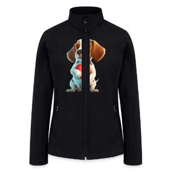 Puddles the Pup - Women’s Soft Shell Jacket - black - Front
