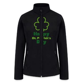 Happy St Patricks Day | Saint Patricks Day - Women’s Soft Shell Jacket - black - Front