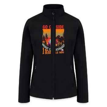Go Outside Worst Case Scenario A Bear - Women’s Soft Shell Jacket - black - Front