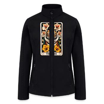 The Tiger Tarot Card - Women’s Soft Shell Jacket - black - Front