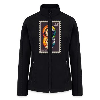 woman stamp - Women’s Soft Shell Jacket - black - Front