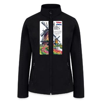 Dutch Windmills Tulip Fields - Women’s Soft Shell Jacket - black - Front