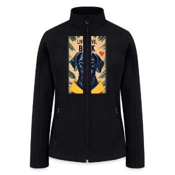 Live, Love, Bark Retro Style - Women’s Soft Shell Jacket - black - Front