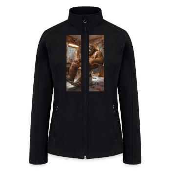 Sasquatch at the Barber Shop - Women’s Soft Shell Jacket - black - Front