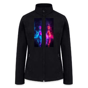 Neon Glow Bowling Pins - Women’s Soft Shell Jacket - black - Front