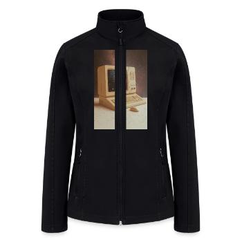 Retro Computer Meets Outer Space - Women’s Soft Shell Jacket - black - Front