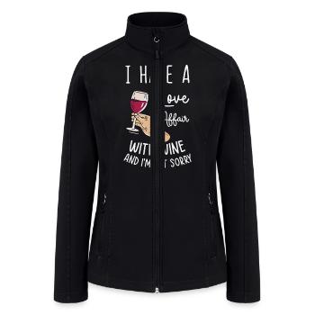 Wine Drinking Wine Tasting Wine Lover Design - Women’s Soft Shell Jacket - black - Front