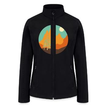 vintage landscape - Women’s Soft Shell Jacket - black - Front