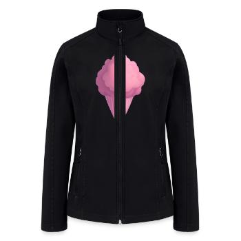 Pink Cotton Candy Treat Watercolor - Women’s Soft Shell Jacket - black - Front