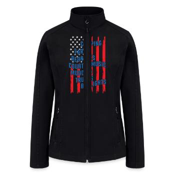 Camping Farms American USA Flag Gifts Ideas - Women’s Soft Shell Jacket - black - Front