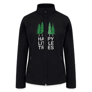 Funny Happy Little Trees Gifts Camping - Women’s Soft Shell Jacket - black - Front