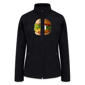 burger design - Women’s Soft Shell Jacket - black - Front