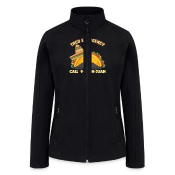 Taco Emergency Call 9 Juan Juan Funny Cinco - Women’s Soft Shell Jacket - black - Front