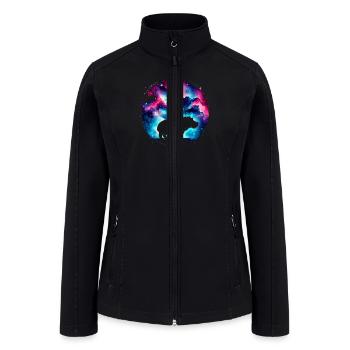 Cool Hippopotamus Galaxy Space Art - Women’s Soft Shell Jacket - black - Front