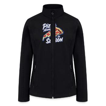 pizza always in season - italian fast food - Women’s Soft Shell Jacket - black - Front