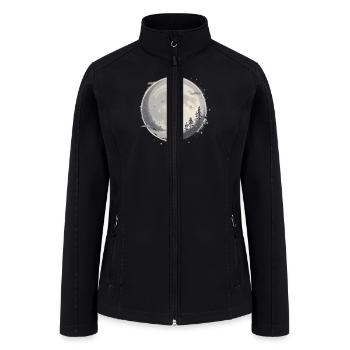 Lone Moonlight Forest Solitude - Women’s Soft Shell Jacket - black - Front
