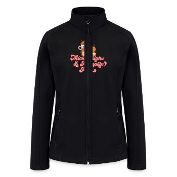 Thick Thighs And Pumpkin Pie - Women’s Soft Shell Jacket - black - Front