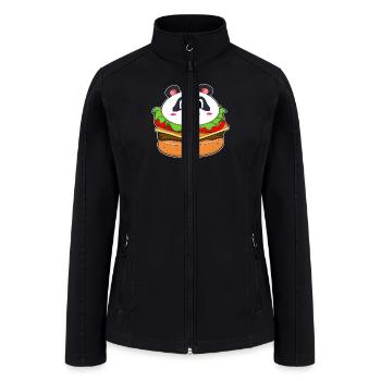 Panda With Burger - Women’s Soft Shell Jacket - black - Front