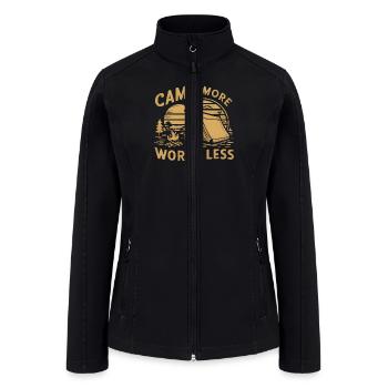 Camp More Worry Less Camping Life - Women’s Soft Shell Jacket - black - Front