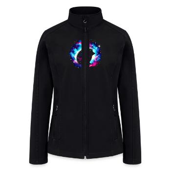 Cool Hedgehog Galaxy Space Art - Women’s Soft Shell Jacket - black - Front