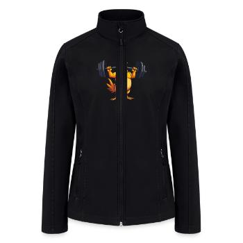 Funny Chicken Workout Gym Fitness Weightlifting - Women’s Soft Shell Jacket - black - Front