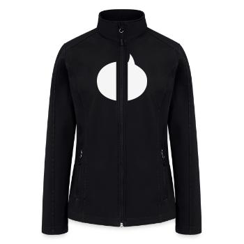"SPEECH BUBBLE" (all white) - Women’s Soft Shell Jacket - black - Front