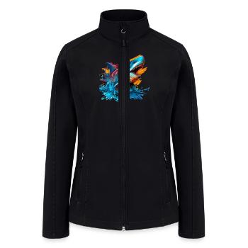 shark angry - Women’s Soft Shell Jacket - black - Front