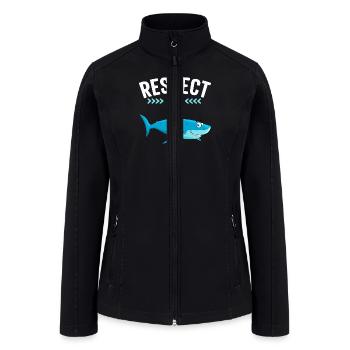 Respect The Shark Children Shark - Women’s Soft Shell Jacket - black - Front
