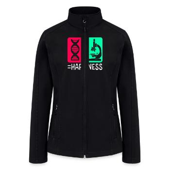 DNA Microscope Happiness Molecular Biology - Women’s Soft Shell Jacket - black - Front