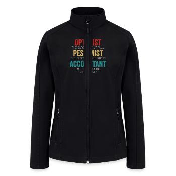 Optimist Pessimist Accountant Glass Funny Finance - Women’s Soft Shell Jacket - black - Front