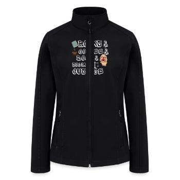 books and coffee and dogs and social justice - Women’s Soft Shell Jacket - black - Front
