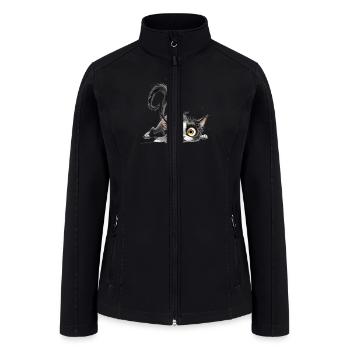 Funny Cat - Women’s Soft Shell Jacket - black - Front