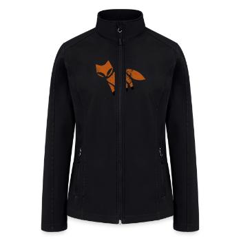 Rustic fox in stamp look - Women’s Soft Shell Jacket - black - Front