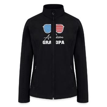 American Grandpa Sunglass US Flag 4thof July Gift - Women’s Soft Shell Jacket - black - Front