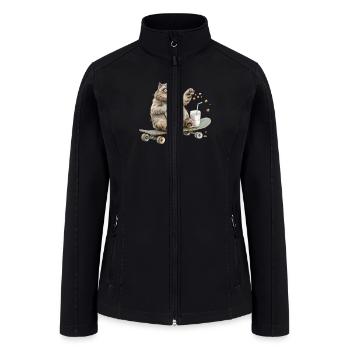 Funny Cat - Women’s Soft Shell Jacket - black - Front