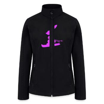 Bunny Ski Rabbit Skiing Winter Skiing Snow Sport - Women’s Soft Shell Jacket - black - Front