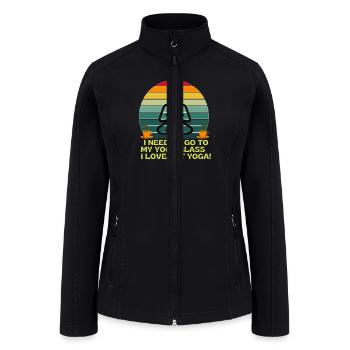 I Love Yoga With coffee - Women’s Soft Shell Jacket - black - Front